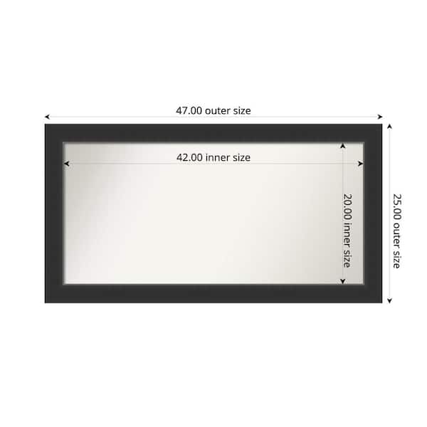 Corvino Black 47 in. x 25 in. Custom Non-Beveled Wood Framed Bathroom Vanity Wall Mirror