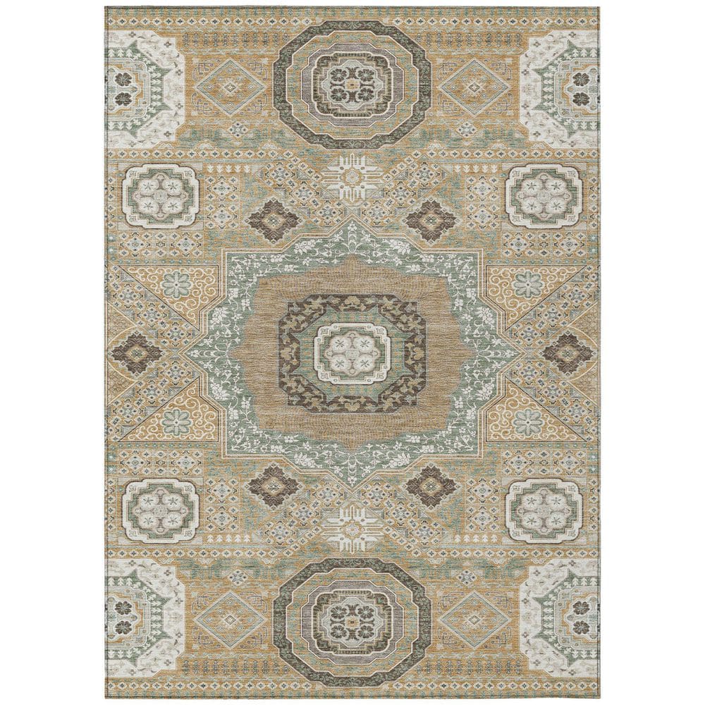 Chantille Machine Washable Indoor/Outdoor Abstract ACN2525 Gold 5 ft. x 7 ft. 6 in. Area Rug price history on PriceWatchPro