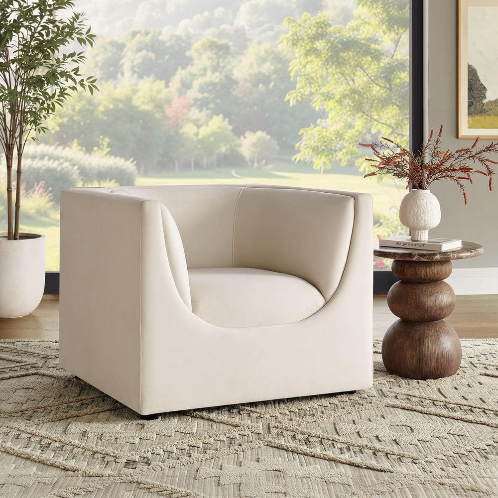 Modway Hilda Modern Curved Back Performance Velvet Armchair in