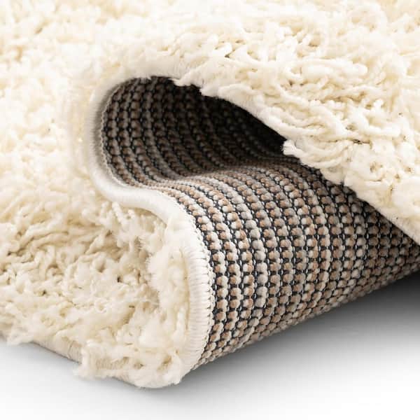 Jersey Shag Cream 2 ft. x 3 ft. Solid Indoor Area Rug