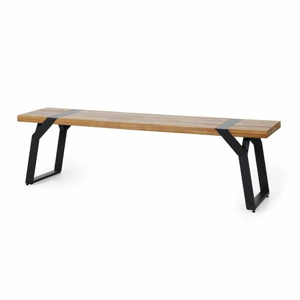 Unbranded 63 in. Wood Outdoor Bench Ottoman without Backless and Cushion