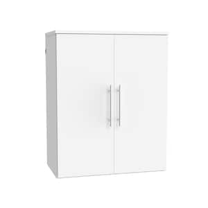 Style+ 14.59 in. D x 25.12 in. W x 31.28 in. H White Laundry Room Floating Cabinet Kit with Modern Doors