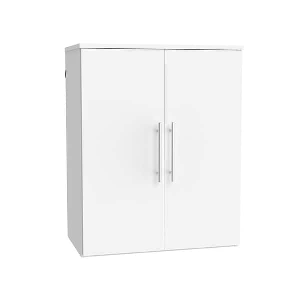 ClosetMaid Style+ 14.59 in. D x 25.12 in. W x 31.28 in. H White Laundry Room Floating Cabinet Kit with Modern Doors