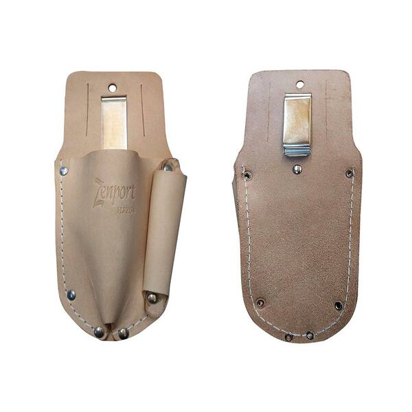 Pistol Style Leather Pruner Sheath 8 Inches With Knife Pocket