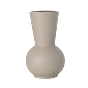 12 in. Modern Matte Gray Gourd Vase, Ceramic