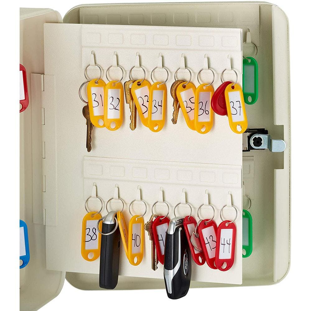 White Steel Wall-Mount 30-Key Combination Lock Cabinet