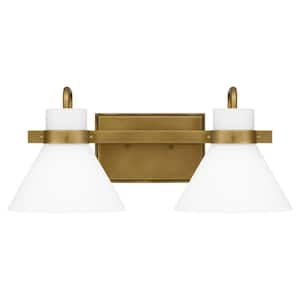 Regency 17 in. 2-Light Weathered Brass Vanity Light