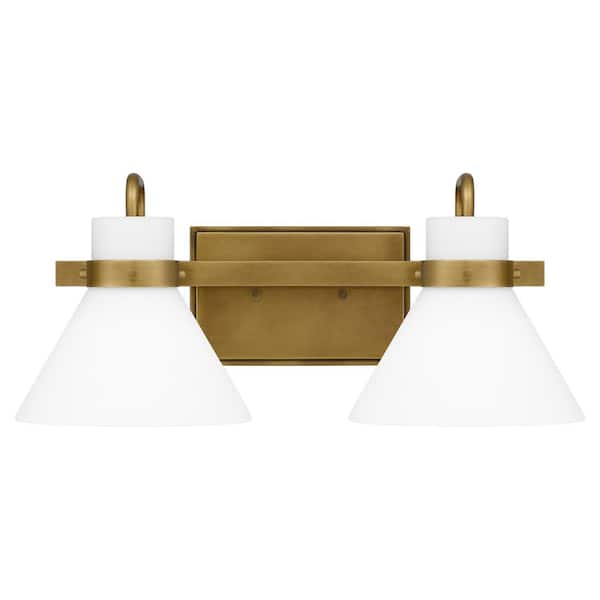 Quoizel Regency 17 in. 2-Light Weathered Brass Vanity Light