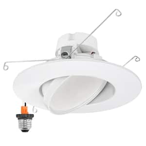5 in. and 6 in. Adjustable Recessed LED Gimbal Downlight, 1100 Lumens, 5 CCT Color Selectable 2700K-5000K