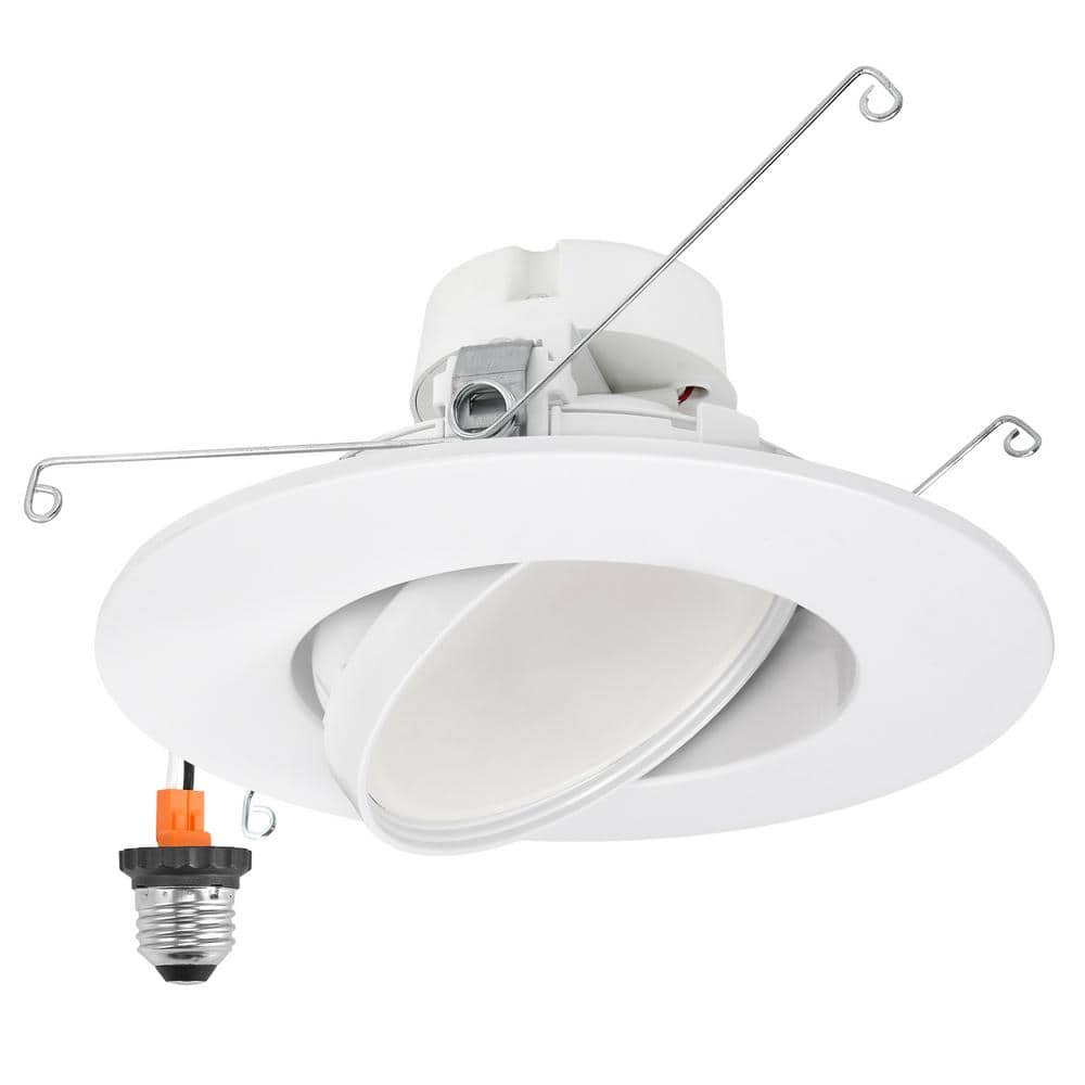 Adjustable White Aluminum LED Retrofit Downlight with Gimbal