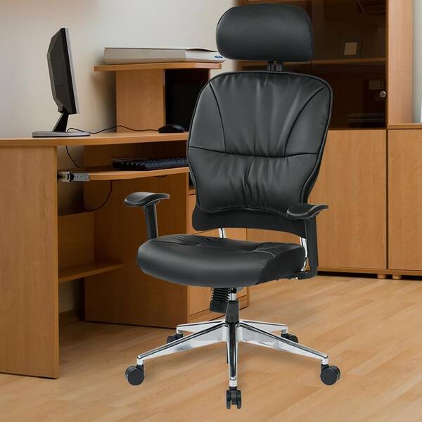 Office Star Products Black Bonded Leather Managers Chair 32-E33P918PHL -  The Home Depot