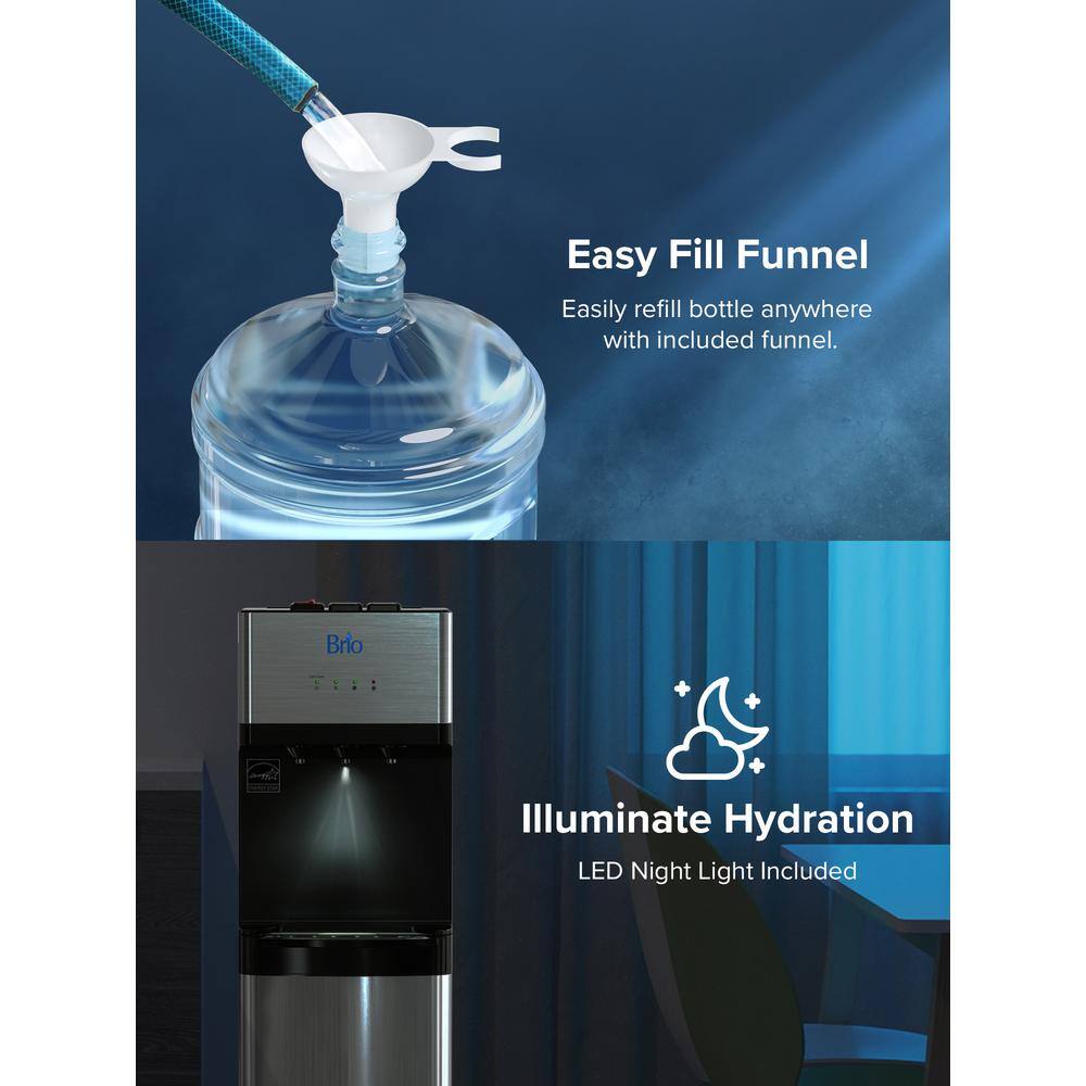 Stainless Steel Bottom Loading Tri-Temperature Water Dispenser