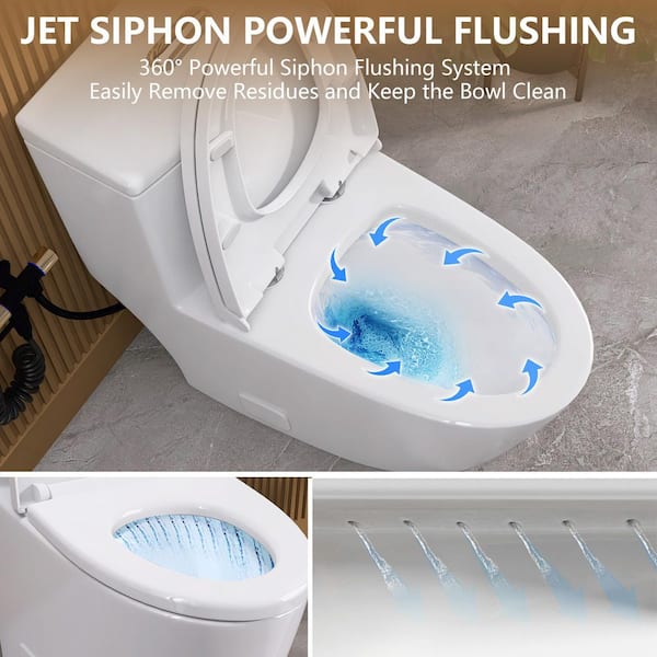 Zeafive Top 1-Piece Toilet 1.1/1.6 GPF Dual Flush Compact