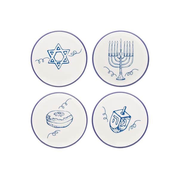 Godinger Hanukkah Dessert Plates Box, Set of 4