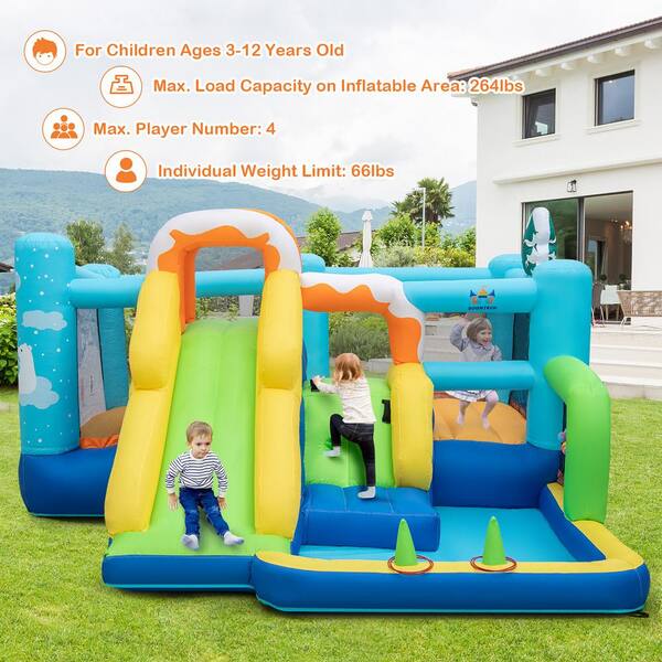 Costway Inflatable Bounce House Kids Bouncy Jumping Castle with Dual Slides  and 480-Watt Blower NP10370US - The Home Depot