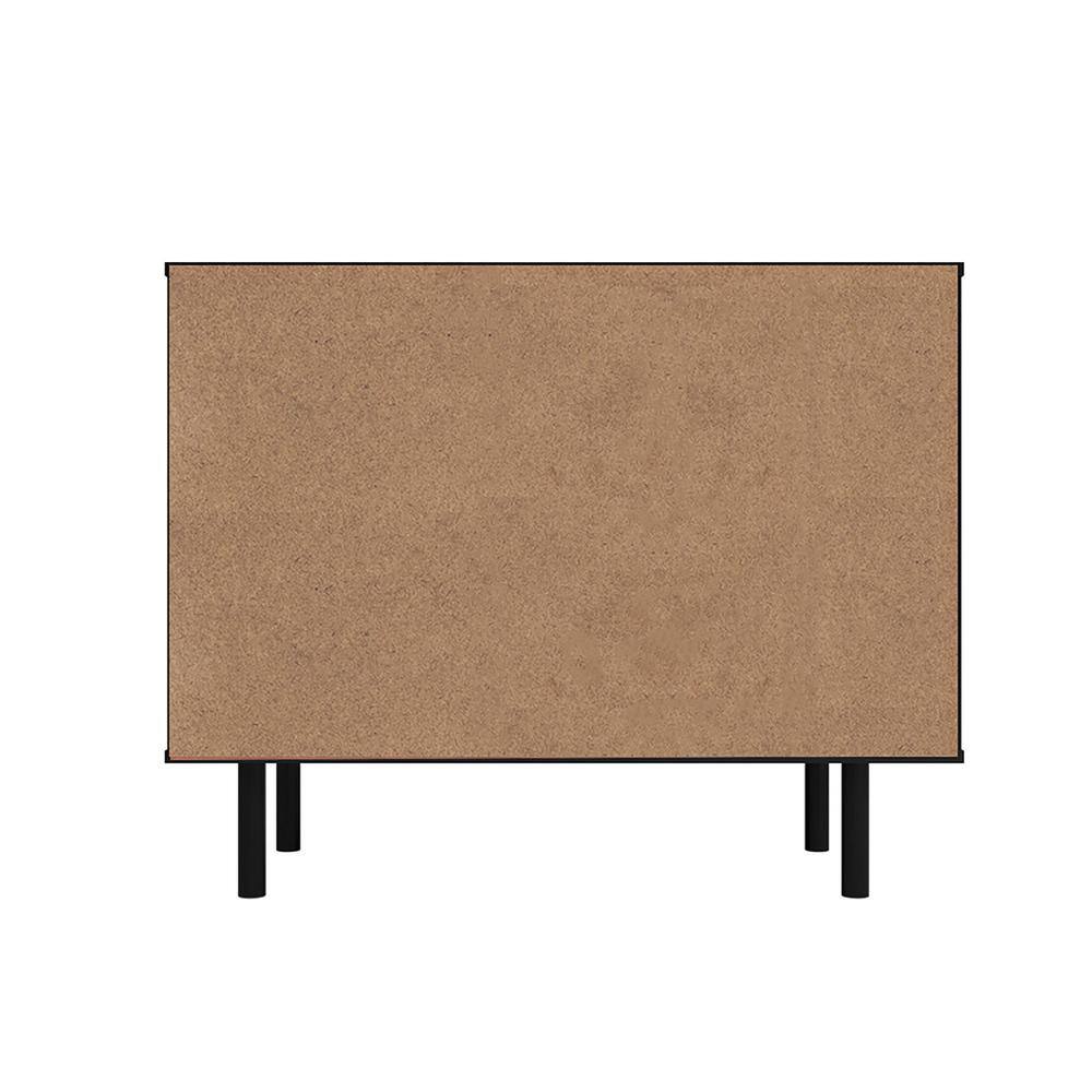 Liam Brown and Black Mid-Century Modern Accent Cabinet