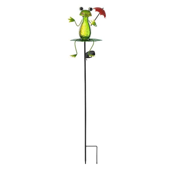 Glitzhome 39 in.H Solar Frog Yardstake