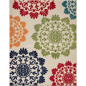 Oasis Floral Multi-Color 5 ft. x 7 ft. Indoor/Outdoor Area Rug