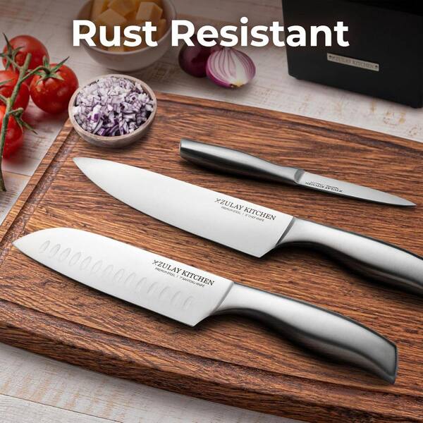 Zulay Kitchen 15-Piece Stainless Steel Kitchen Knife Set with