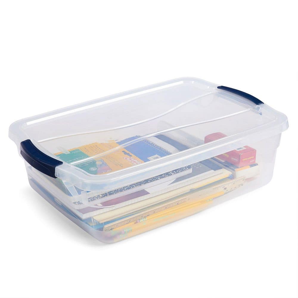 Clear Stackable Plastic Storage Containers with Lids, 16 Quart, 6-Pack
