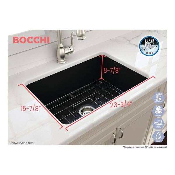 BOCCHI Matte Black Sink Bottom Grid for 27 in Single Bowl