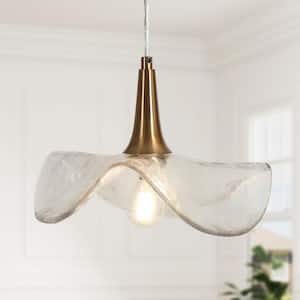 Vitzthum 1-Light Plating Brass Pendant Light with Handmade Glass Shades and No Bulb Included