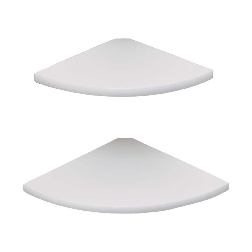 7 in. White Round Solid Wood Corner Floating Shelves Set of 2 price history on PriceWatchPro