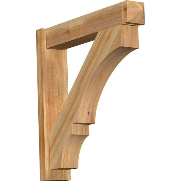 Ekena Millwork 6 in. x 30 in. x 30 in. Western Red Cedar Balboa Arts and Crafts Rough Sawn Outlooker