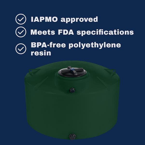 VPC 550 Gal. Dark Green Polyethylene Vertical Water Storage Tank