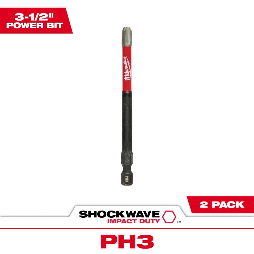SHOCKWAVE Impact Duty 3-1/2 in. Phillips #3 Alloy Steel Screw Driver Bit (2-Pack)
