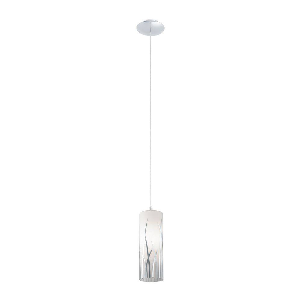 Rivato Chrome and Frosted Glass Mini Pendant Light