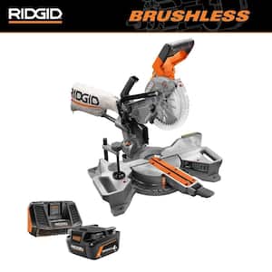 18V Brushless 7-1/4 in. Dual Bevel Sliding Miter Saw with 18V Lithium-Ion MAX Output 4.0 Ah Battery and Charger