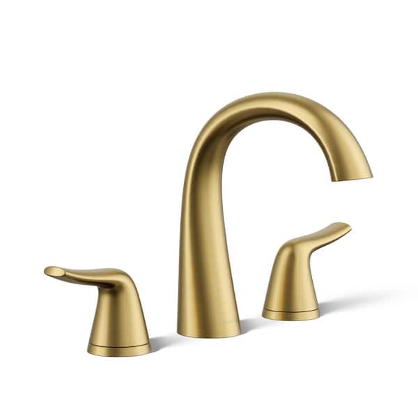 KOHLER Easmor 8 in. Widespread Double Handle Bathroom Faucet in Vibrant Brushed Moderne Brass