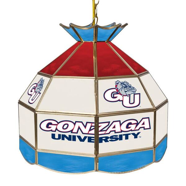 Trademark Global Gonzaga University 16 in. Gold Hanging Tiffany Style Billiard Lamp