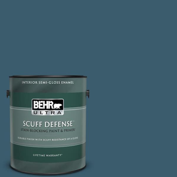BEHR ULTRA 1 gal. #550F-7 Blue Spell Extra Durable Semi-Gloss Enamel Interior Paint & Primer