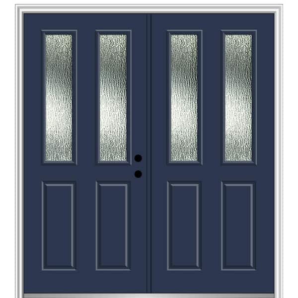 MMI Door 68 in. x 80 in. Left-Hand/Inswing Rain Glass Naval Fiberglass Prehung Front Door on 4-9/16 in. Frame