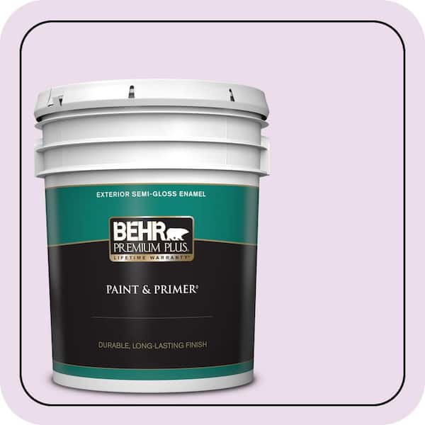 BEHR PREMIUM PLUS 5 gal. #P100-1 Sprinkle Semi-Gloss Enamel Exterior Paint & Primer