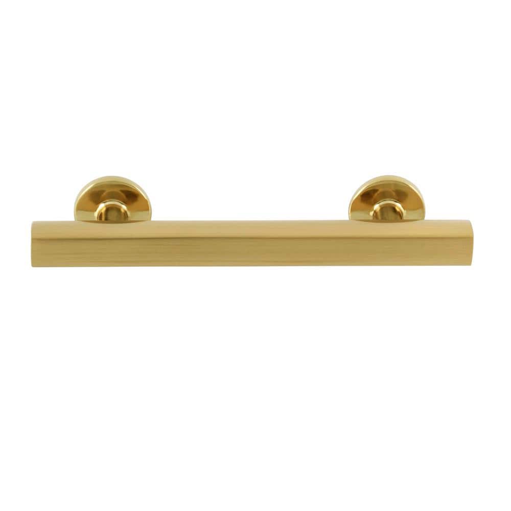 Flynn Satin Brass Rectangular Bar Drawer Pull with Mounting Hardware