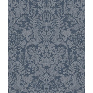 Loxley Leaf Navy Blue Textured Eco-Foam Wallpaper