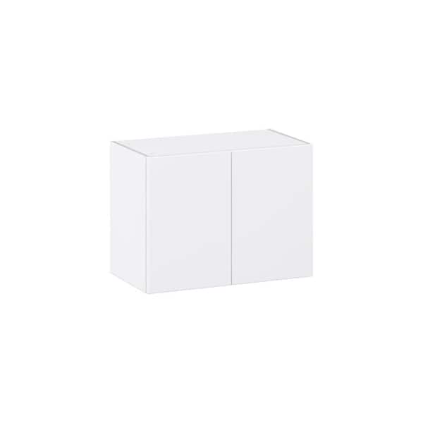 J COLLECTION Timberline 27 in. W x 14 in. D x 20 in. H Assembled Slab Wall Bridge Kitchen Cabinet in Bright White