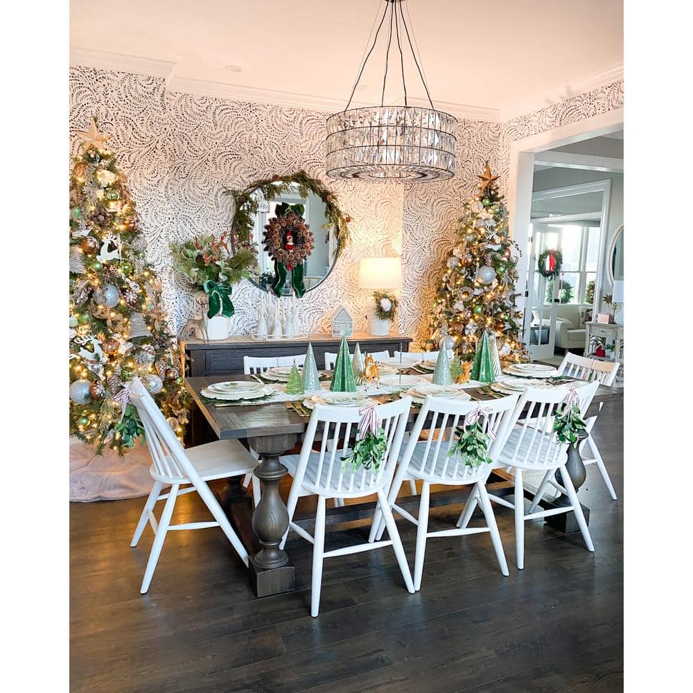White High Back Spindle Wood Side Chair