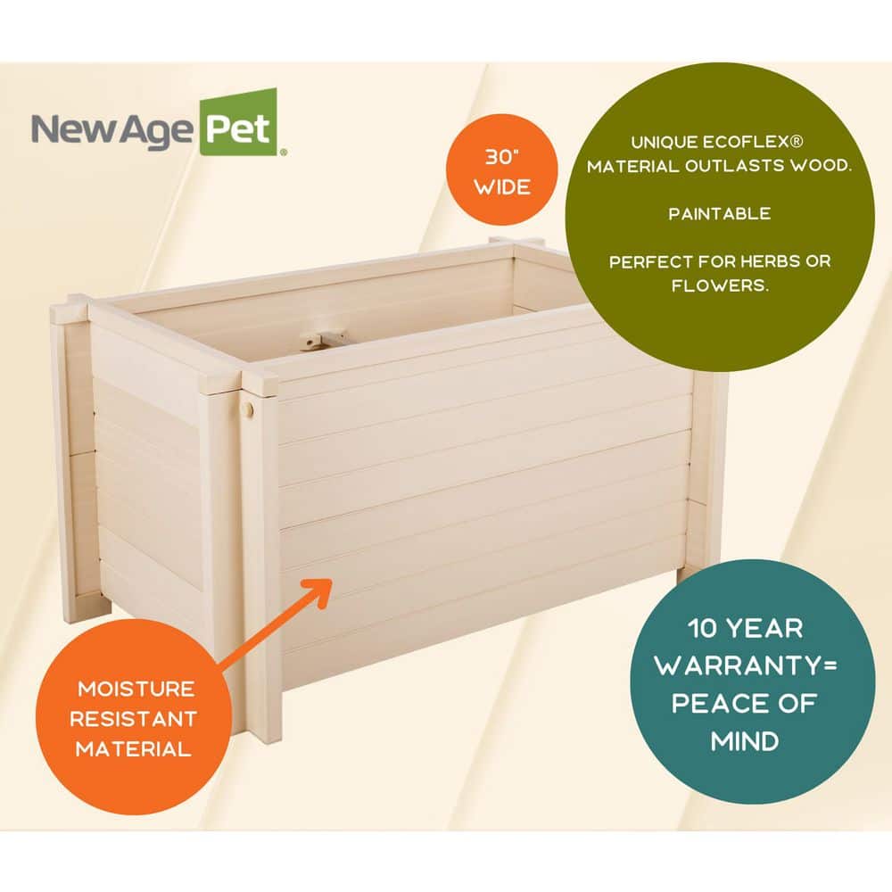 Beige Eco-Friendly 30" Wide Rectangular Planter