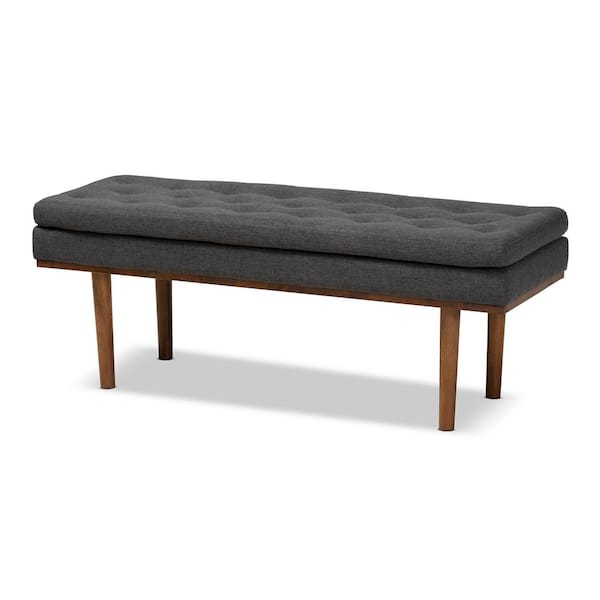 Baxton Studio Arne Dark Grey Bench 159 9837 HD The Home Depot