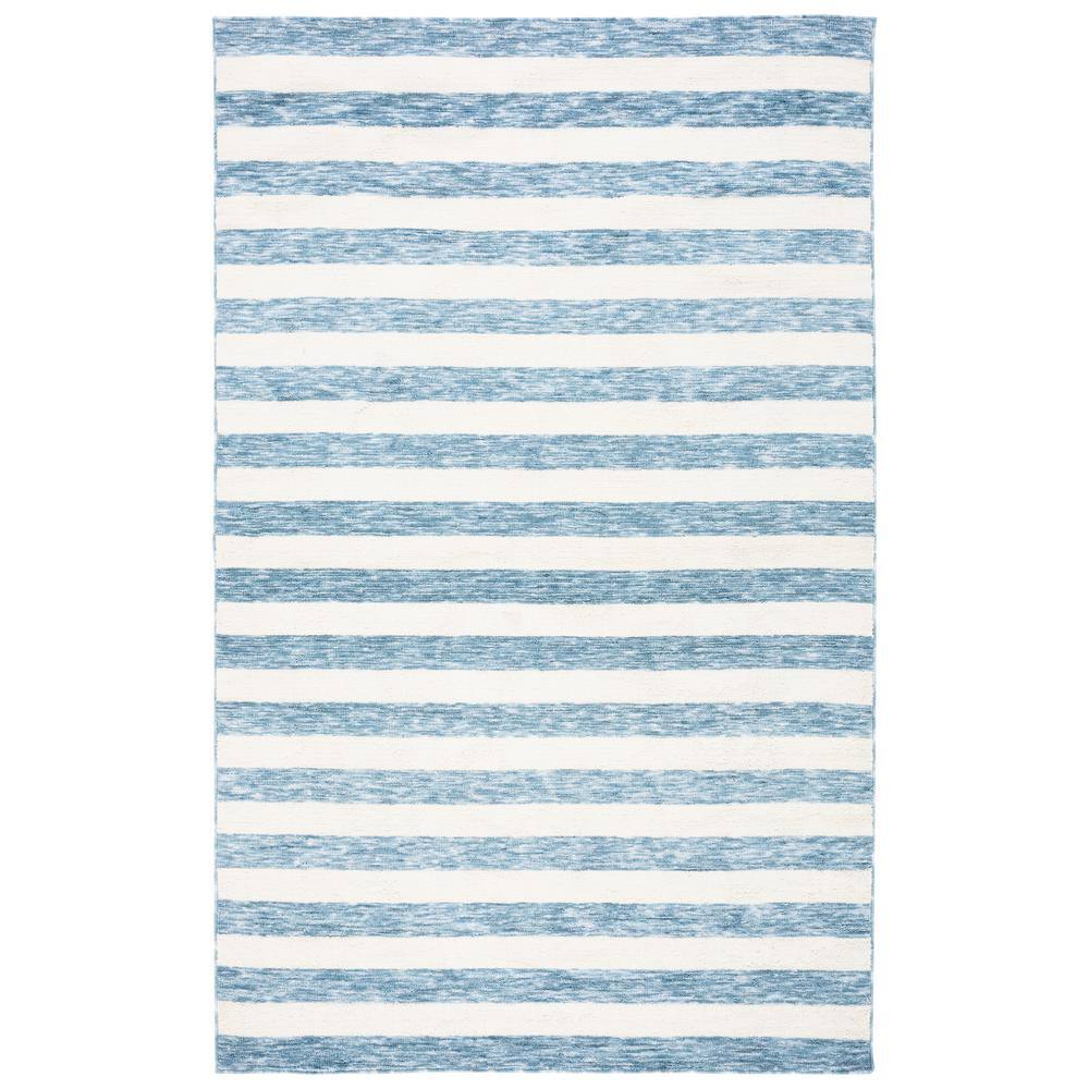 Luxurious Easy Care 6' x 9' Light Blue Synthetic Area Rug