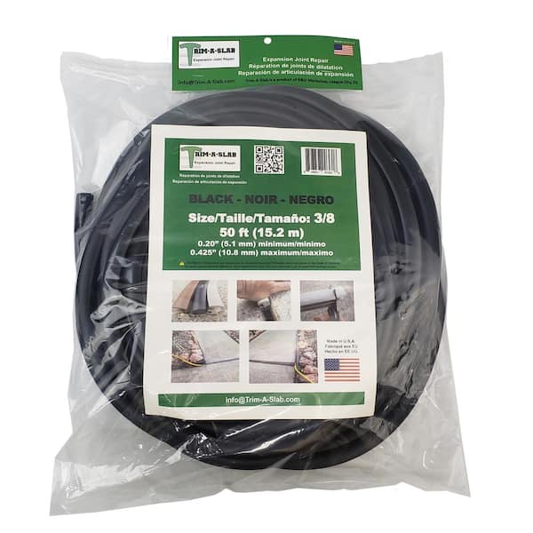 Trim-A-Slab 1-3/8 in. x 25 ft. Concrete Expansion Joint Replacement in  Black 3066 - The Home Depot