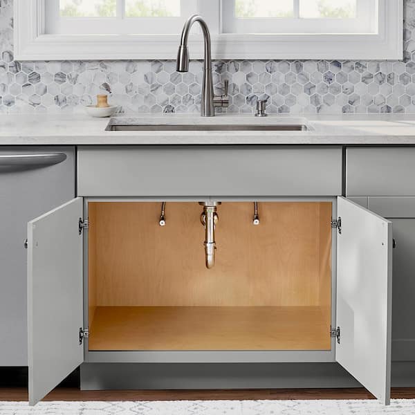 Shaker 36 in. W x 24 in. D x 34.5 in. H Assembled Sink Base Kitchen Cabinet in Dove Gray