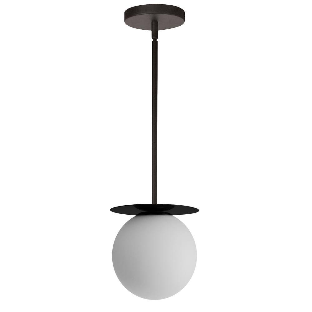 Dainolite Burlat25Watt1LightMatte Black Globe Pendant Light with