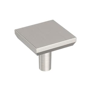 Chamfered Edge 1-1/16 in. Modern Satin Nickel Square Cabinet Knob