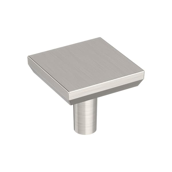 Amerock Chamfered Edge 1-1/16 in. Modern Satin Nickel Square Cabinet Knob