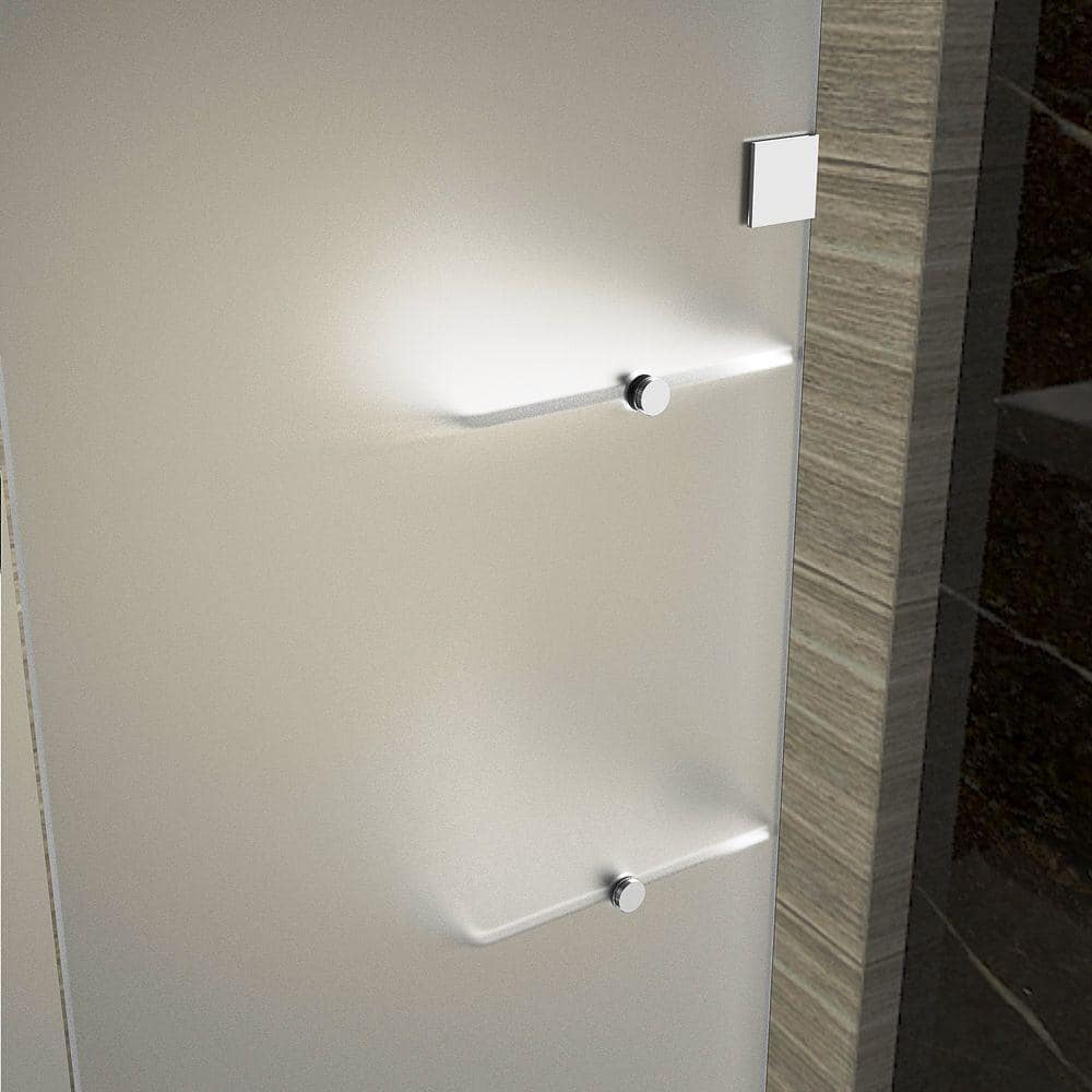 Avalux GS 48" x 72" Frameless Frosted Glass Hinged Shower Enclosure